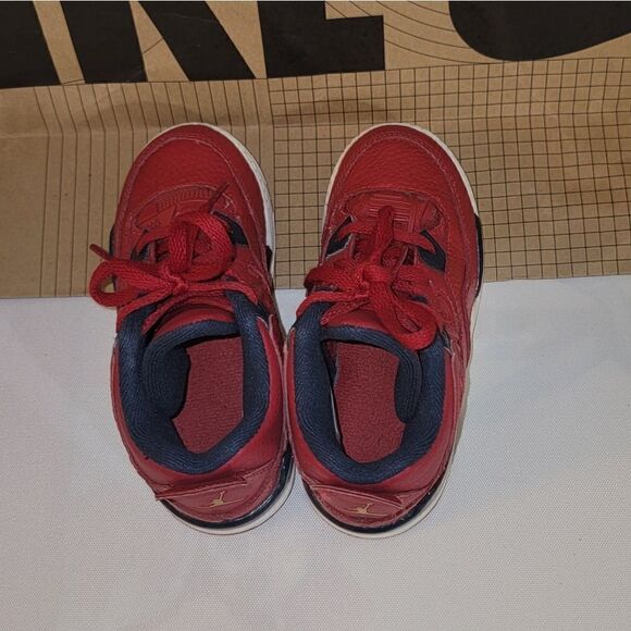 AIR JORDAN 4 RETRO SE 'FIBA' Gym Red White Metallic Gold Obsidian TD Size 9c - Picture 5 of 16